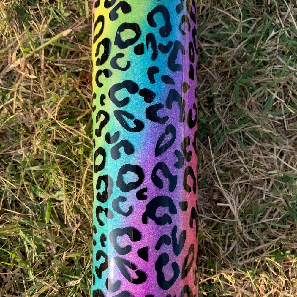 Rainbow Cheetah Print Stainless Steel Tumbler